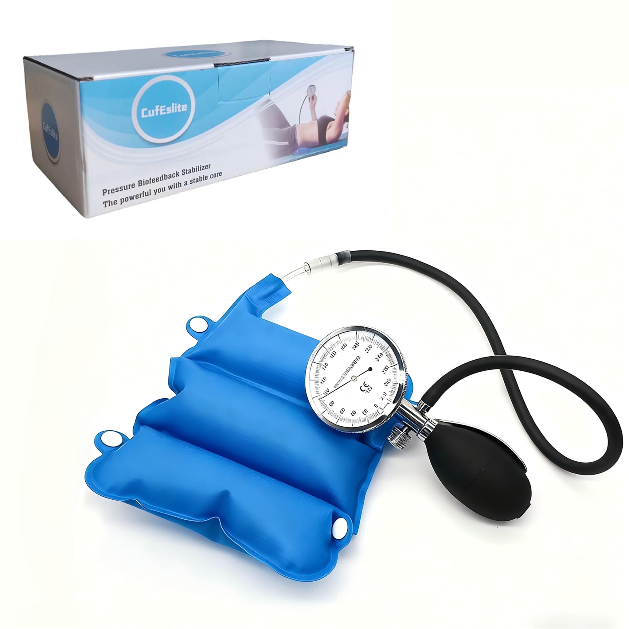 Photo 1 of Pressure Biofeedback Stabilizer - Joint Support & Muscle Control Trainer for Low Back & Neck Pain Relief - Posture Corrector for Office Workers & Athletes (Blue)