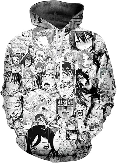 black and white anime hoodie