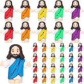 Barydat 25 Pcs Mini Jesus Figurines Bulk Tiny Easter Jesus Toys Little Figures Miniature Doll to Hide and Seek Religious Party Favors Sunday School Baptism Gift Church Events
