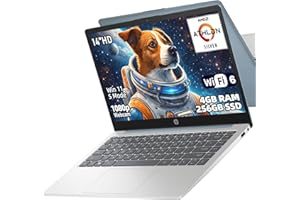 HP 14" Laptop for Students and Business, AMD Athlon 7120, 4GB RAM, 256GB SSD, Windows 11 S Mode, 1080p Webcam, Wi-Fi 6, Moonl