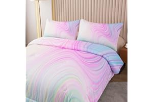 Bodhi Girls Comforter Full Size Colorful Tie Dye Comforter Teen Girl Pink Bedding Set Watercolor Pastel Pink Comforter Set Blue Purple Bedding Set Bright Girly Tie Dye Bedding