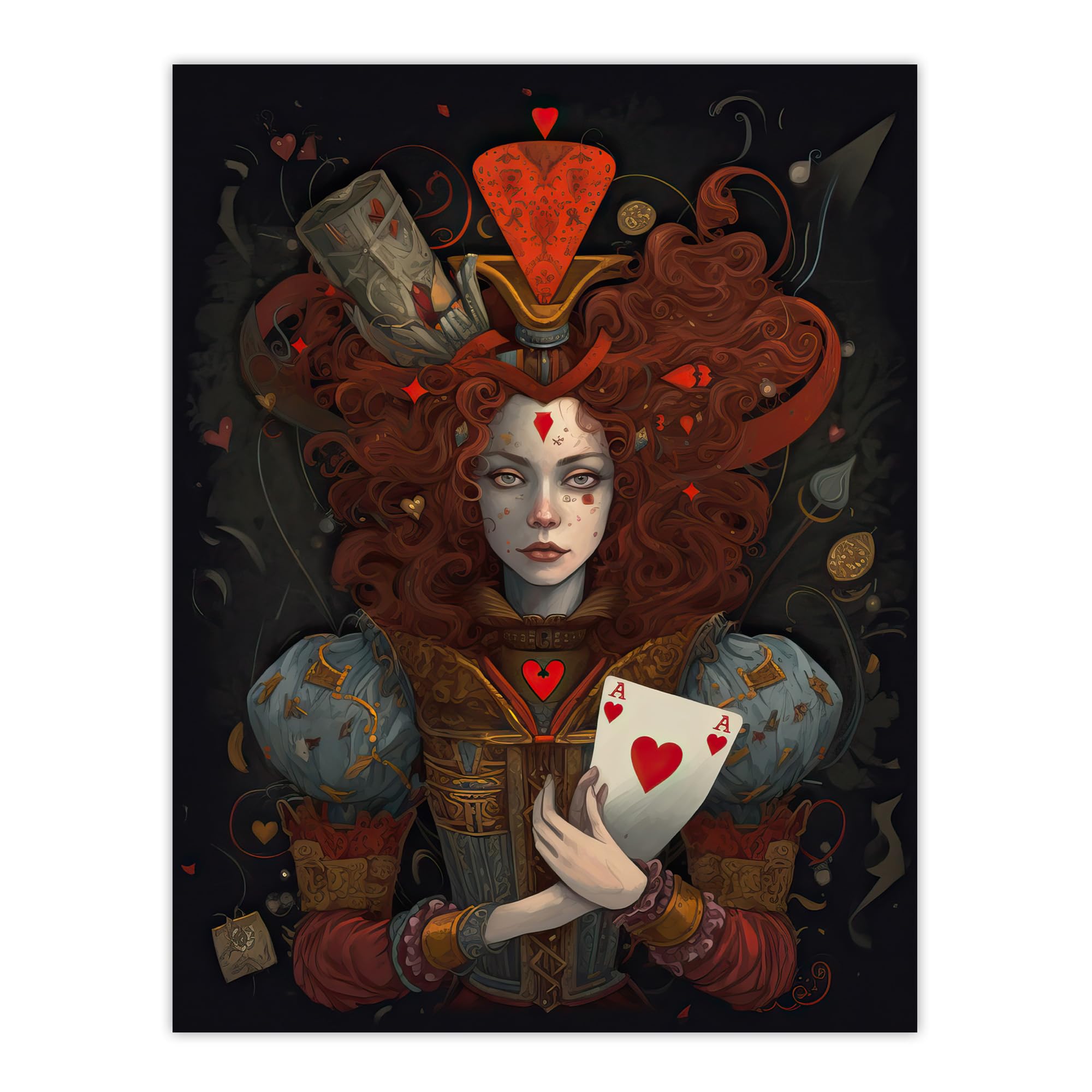 Artery8 Alice In Wonderland Queen Of Hearts Whimsical Magical Adventure Painting Large Wall Art Poster Print Thick Paper 18X24 Inch
