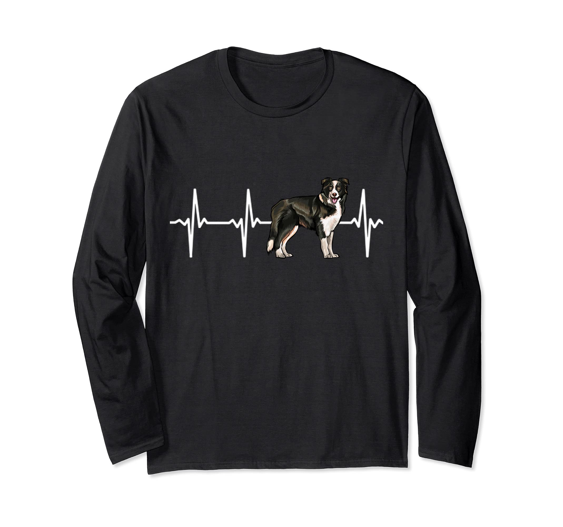 Border Collie Heartbeat Love My Dog Long Sleeve T-Shirt