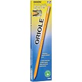 Dixon Oriole No.2 Pre-Sharpened Black Core Soft Pencils, Yellow, 12 Count (12886)