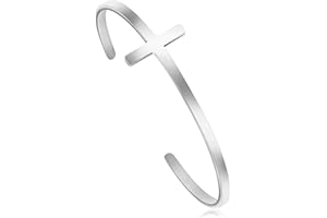 MEMGIFT 𝐂𝐫𝐨𝐬𝐬 𝐁𝐫𝐚𝐜𝐞𝐥𝐞𝐭 Religious Cuff Bangle 𝐁𝐢𝐛𝐥𝐞 𝐕𝐞𝐫𝐬𝐞 Christian Gifts Jewelry for 𝐖𝐨𝐦𝐞𝐧