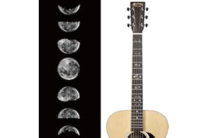 PLIGREAT 2 Pcs Guitar Decor Stickers Guitar Neck Sticker DIY Guitar Decor Removable Moon Phases Decals for Acoustic Guitar Decoration Musical Guitar Bass Musical Instrument Shop Supplies