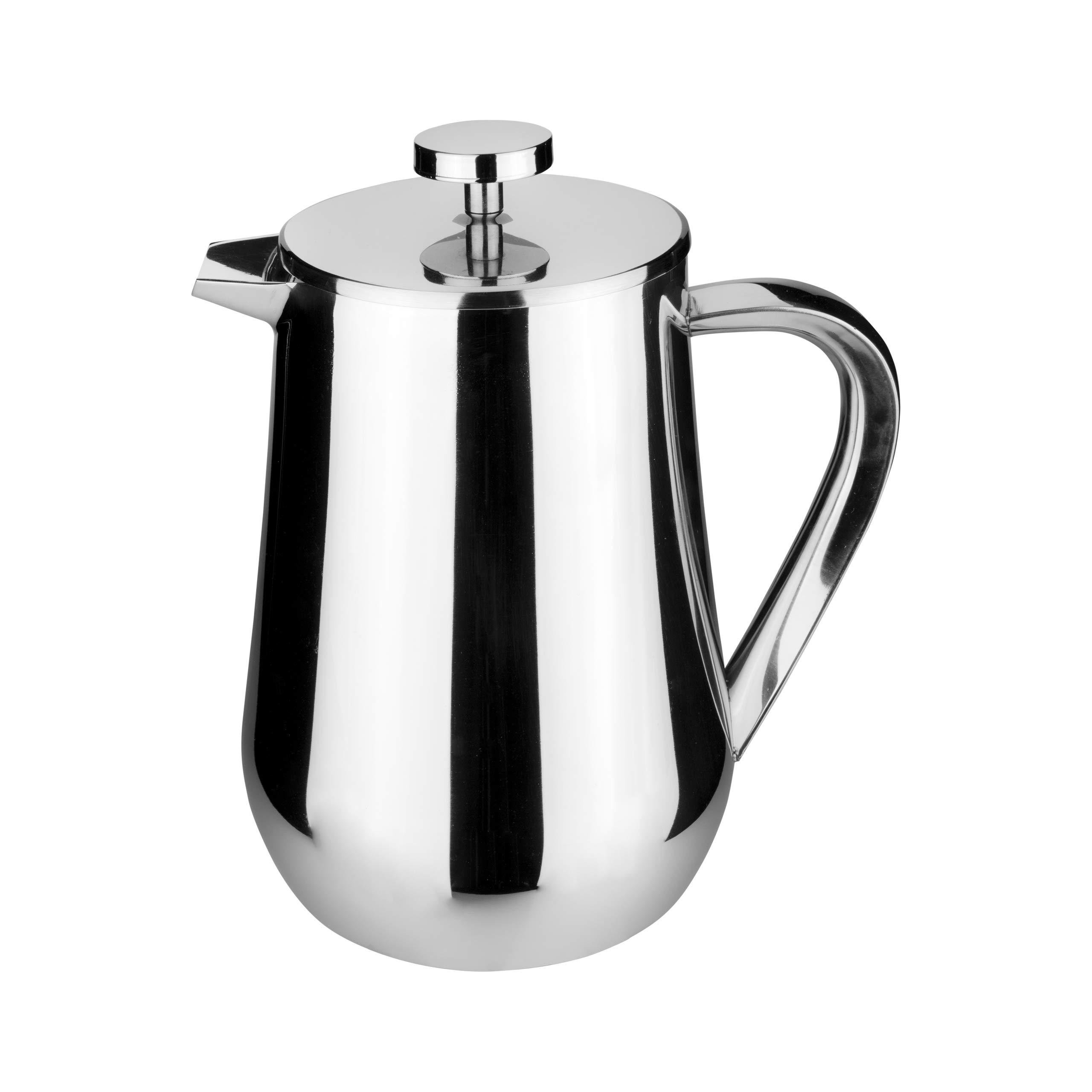 Café Olé UFD-07M UFD Cafetière, 750ml 2 Cup 18/10 Stainless Steel French Press Coffee Maker, Silver