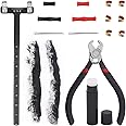 Swpeet 17Pcs Archery Bow String Tools Kit, Archery Nocking Buckle Plier, Bowstring Nock Sets Archery, T Shape Bow Square Ruler, Bow String Wax, Archery String Silencer, Bowstring Finger Protector