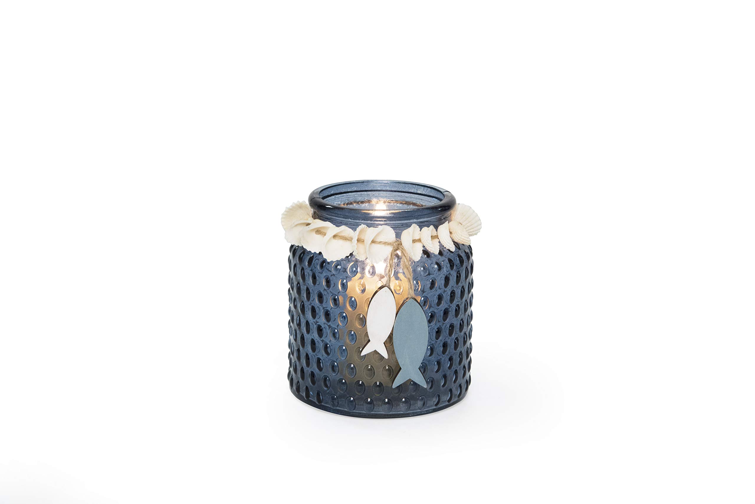 Excelsa Ocean Candle Holder, Light Blue, Diameter cm 8