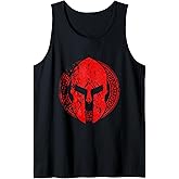 Gladiator Helmet Red Sparta Symbol Spartan Mythology Gym Tank Top