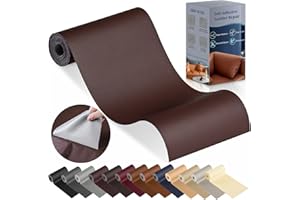 YAFLC Leather Repair Patch for Furniture, 4" x 63" Self Adhesive Leather Repair Kit Vinyl Repair Tape for Car Seat Sofa Jackets Couches Chair Brown