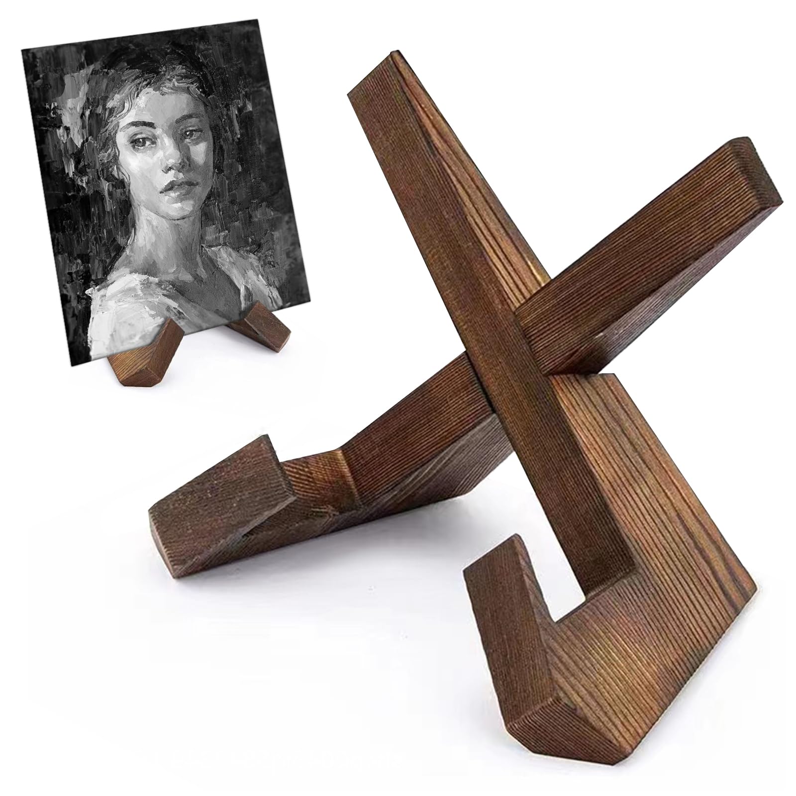 Now Playing Vinyl Record Stand, Solid Wooden Vinyl Record Holder Display Stand, Retro Now Spinning Record Stand for Vinyl Record, Cookbook Holder,Recipe Stand for Kitchen,Photo Album Book (Brown)