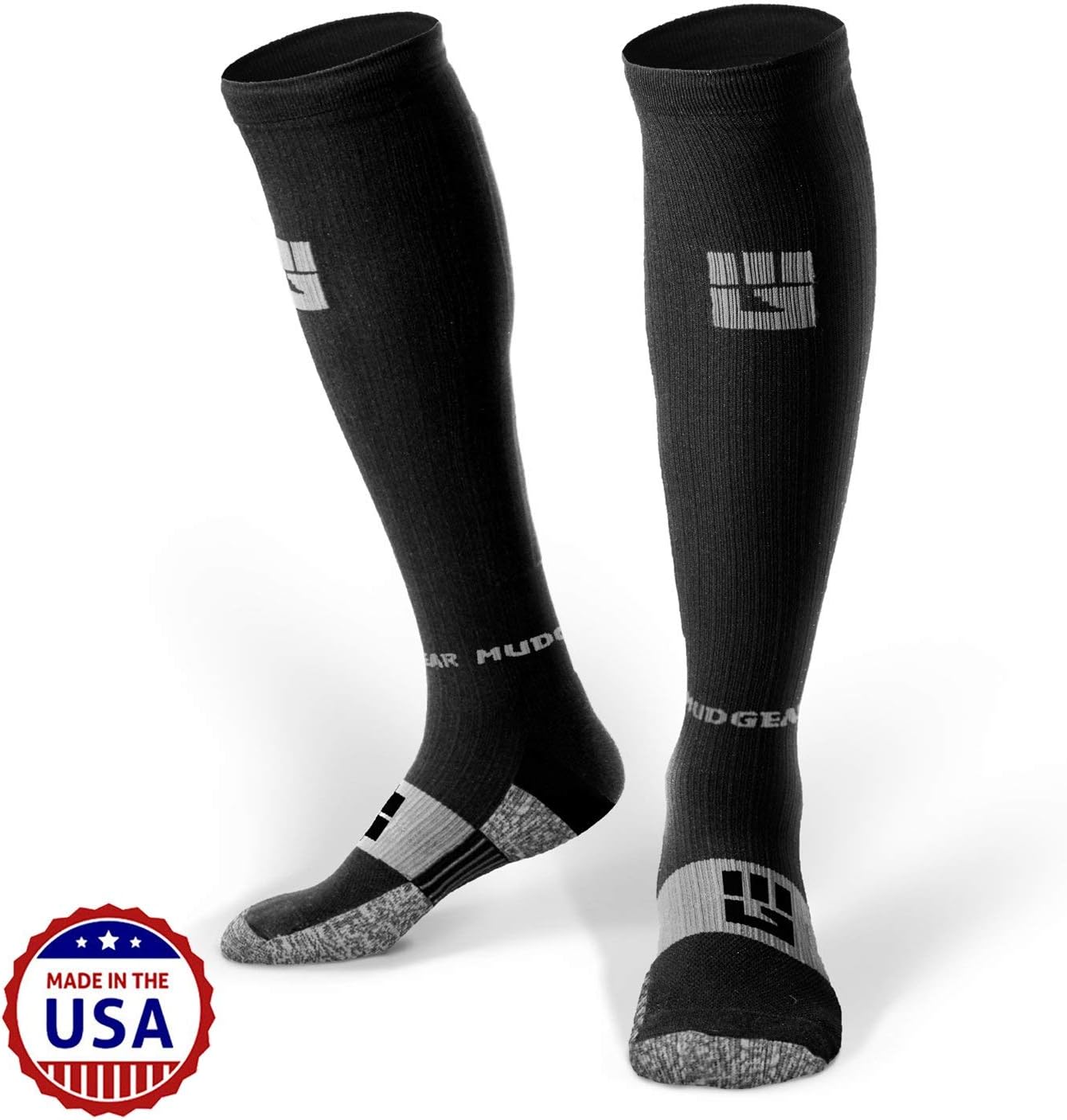 MudGear Premium Compression Socks - Mens & Womens Running Hiking Trail (1 Pair)