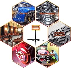 2000W Infrared Curing Lamp with Timer & Stand