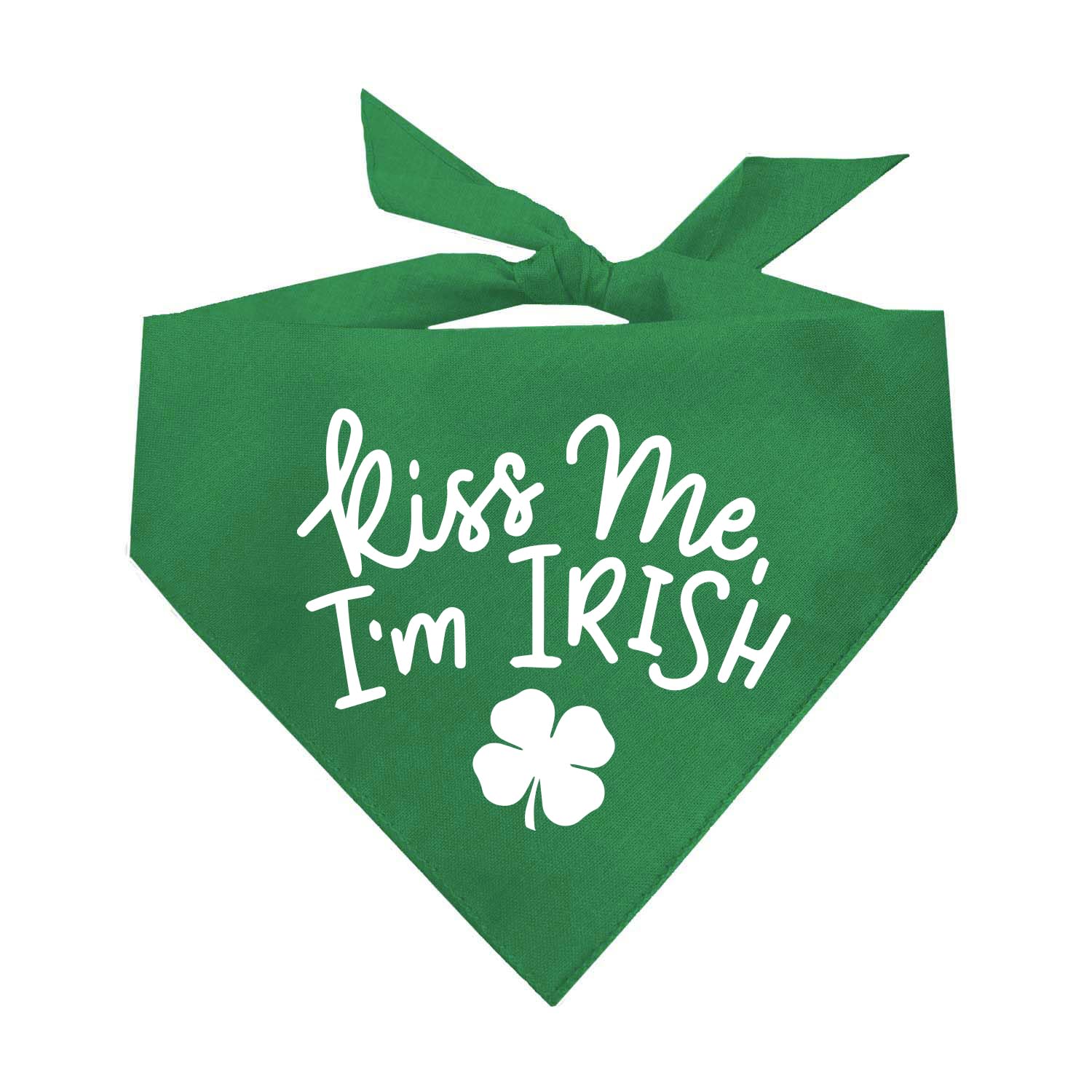 Kiss Me I'm Irish Shamrock / 4 Leaf Clover St. Patrick's Day Dog Bandana (Green)
