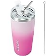 BJPKPK 20oz Stainless Steel Tumbler with Lid And Straw, Double Wall Vacuum Coffee Cup, Travel Mug for Ice Drink and Hot Beverage, Insulation Travel Tumblers Cups,Cherry Blossom