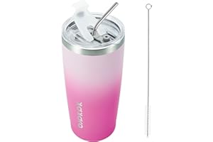 BJPKPK 20oz Stainless Steel Tumbler with Lid And Straw, Double Wall Vacuum Coffee Cup, Travel Mug for Ice Drink & Hot Beverage, Insulation Travel Tumblers Cups,Sakura
