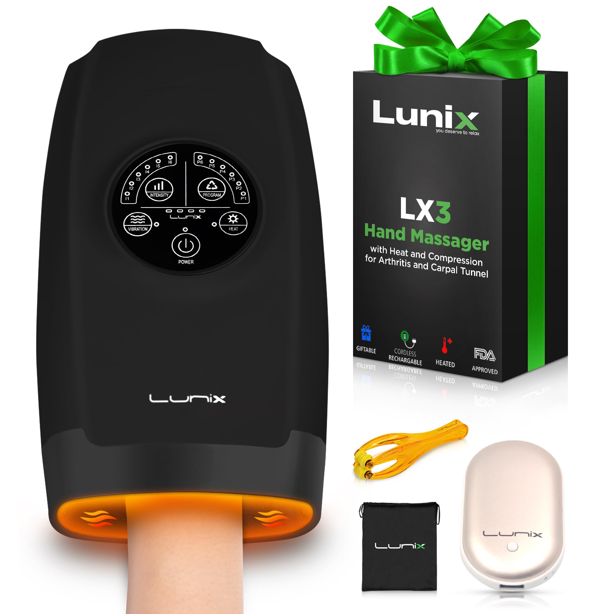 Photo 1 of Lunix LX3 Cordless Hand Massager, Shiatsu Massage Machine with Heat and Compression 6 Levels Pressure Point Therapy for Arthritis, Pain Relief, Carpal Tunnel and Finger Numbness
