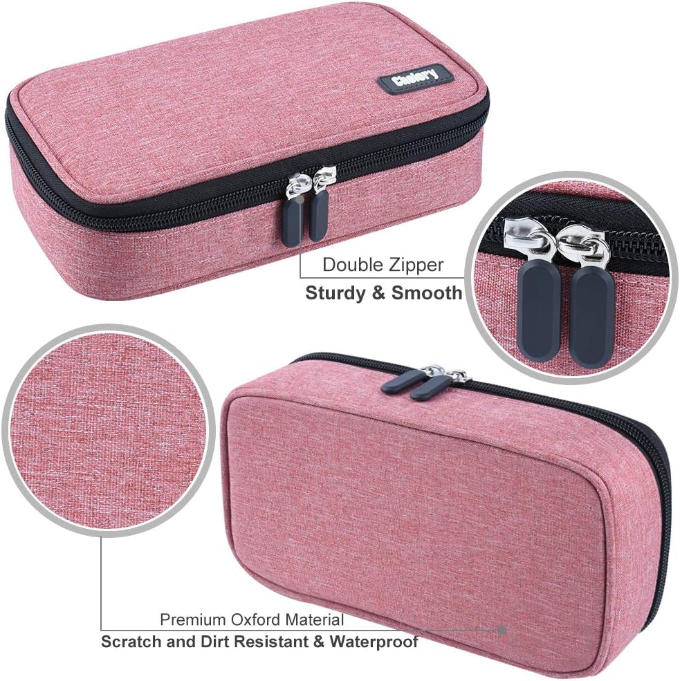 Chelory Pencil Case Large Capacity Pencil Cases Big Storage Pencil Bag Pen Pouch Makeup Cosmetic Bag Office Stationery Organizer with Compartment for Boys Girls School Students Adults Light Pink - Image 5