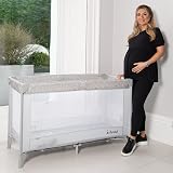 My Babiie Travel Cot Elephants Lightweight Birth to 15kg Easy Fold Grey view 2