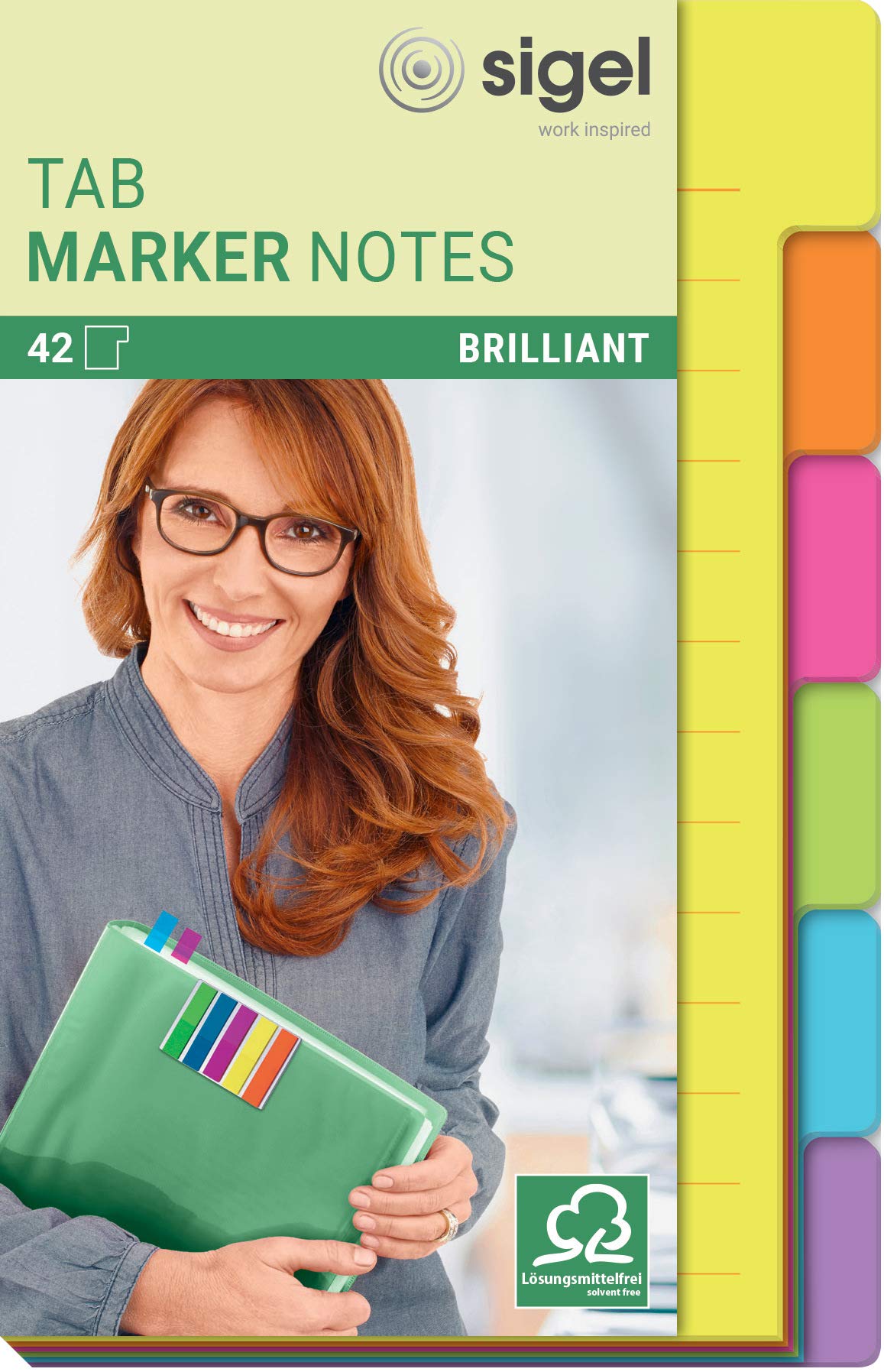 SIGEL HN205 Tab Markers Notes, Paper, 6 Colors, 42 Sheets, 9,8 x 14,8 cm