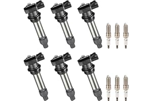SPEEDTUN UF569 Ignition Coil and Iridium Spark Plug Compatible with Buick Chevrolet Cadillac GMC Saturn 3.0L 3.6L V6 Vehicles, Set of 6
