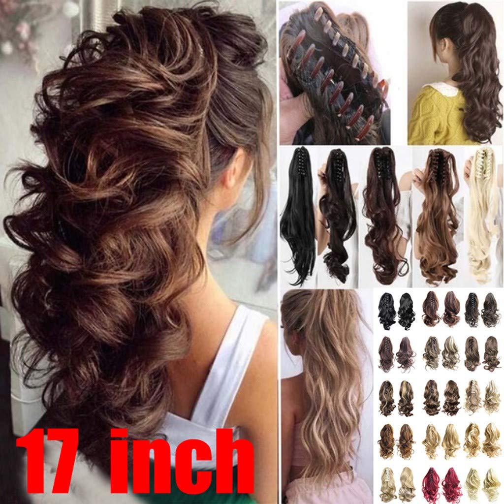 Vorname Full Head Clip in Hair Extensions Ombre Wavy Curly Clips Hair Extensions Hairpiece Natural Curly Straight Claw Jaw Ponytail Clip In Hair Extensions Wavy Hairpiece