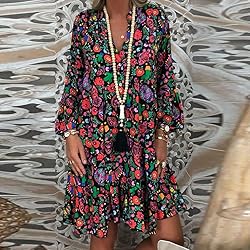 YongANs Tunic Tops Dress for Women 3/4 Sleeve Boho