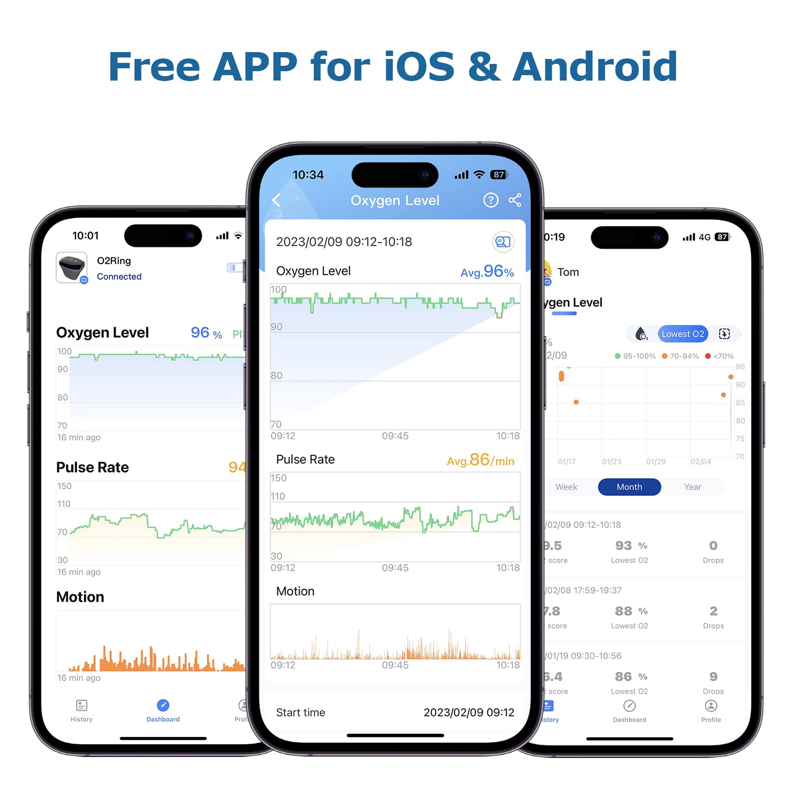 Wellue O2Ring Oxygen Monitor with Vibration Reminder -Bluetooth O2 Pulse Oximeter Rechargeable, Continuous Recording of SpO2 & PR, Blood Oxygen Saturation Tracker with Free APP & PC Reports
