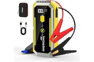 AIPOWAY Car Jump Starter 5000A, Jump Starter Battery Pack (Up to All Gas & 10L Diesel Engines), 26800mAh Battery Jumper Starter Portable QC3.0 USBx2, 12V Auto Battery Booster Jumper Cables with 4 LED Modes