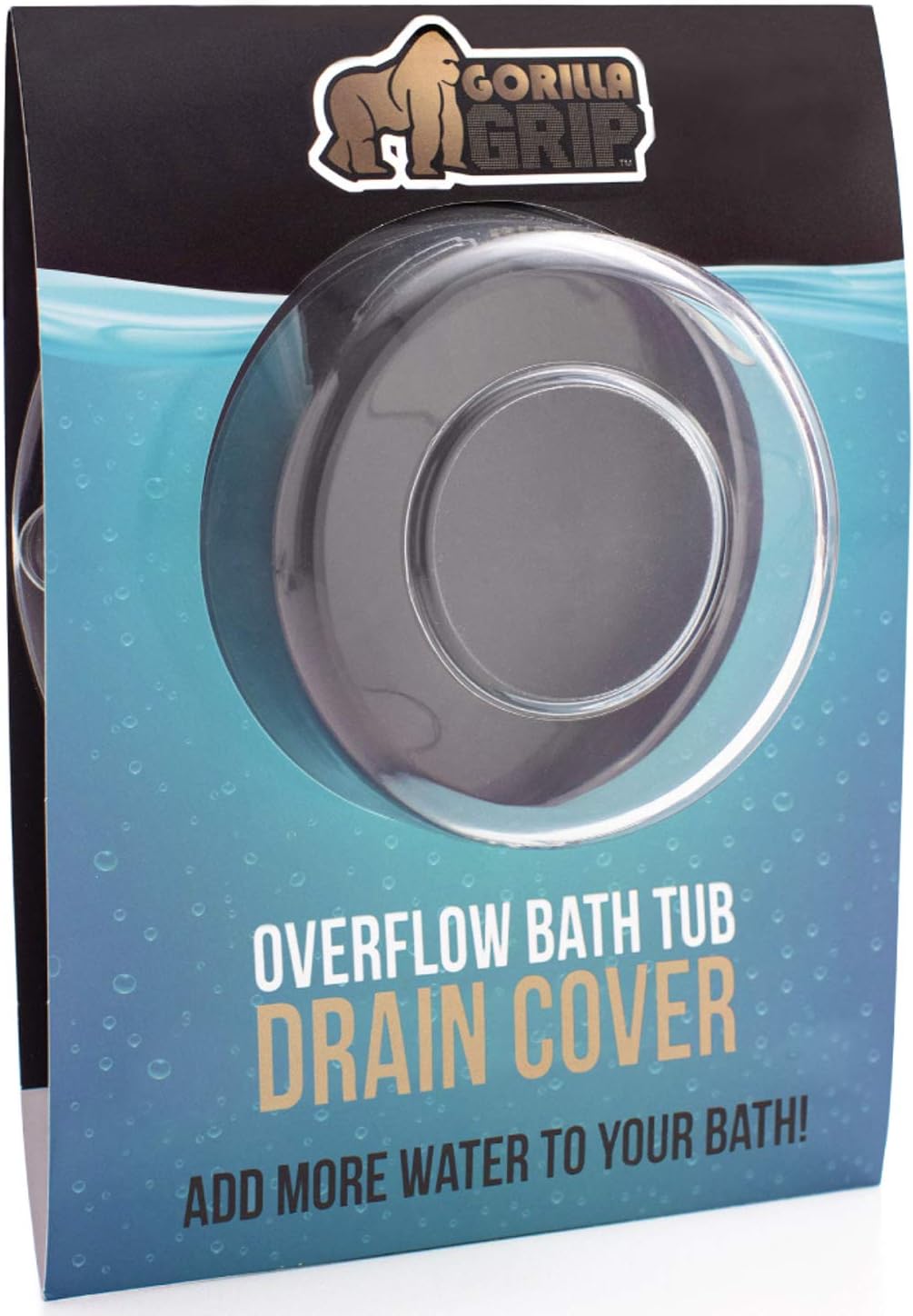Gorilla Grip Premium Bathtub Overflow Drain Cover, Adds Inches of Water for Deeper and Warmer Bath, Suction Cup Seal, Plug Stopper Covers for Tub Drains, Bathroom Accessories, Beige Opaque: Home & Kitchen