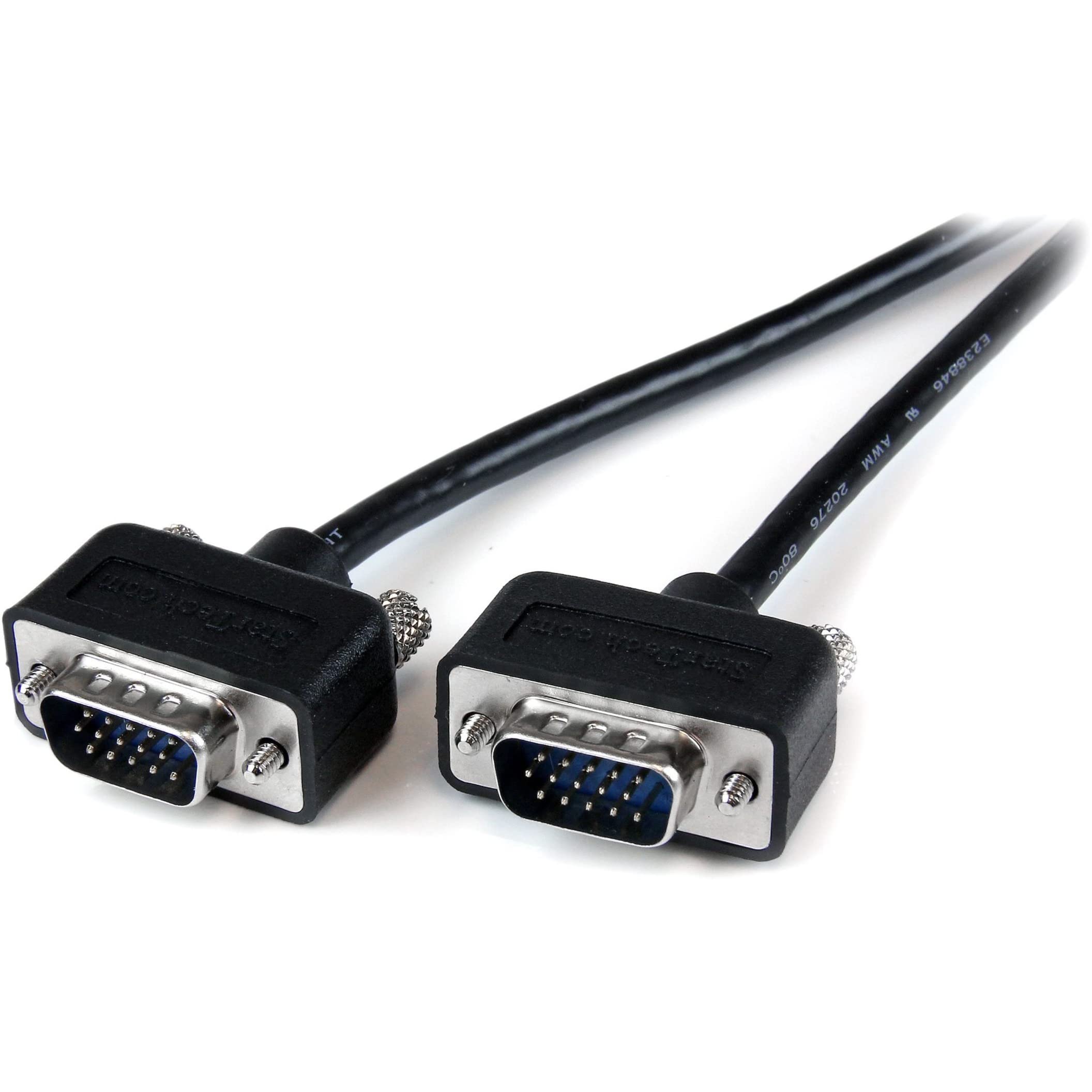 StarTech.com 10 ft. (3 m) VGA to VGA Cable - HD15 Male to HD15 Male - Coaxial High Resolution - Low Profile - VGA Monitor Cable (MXT101MMLP10), Black