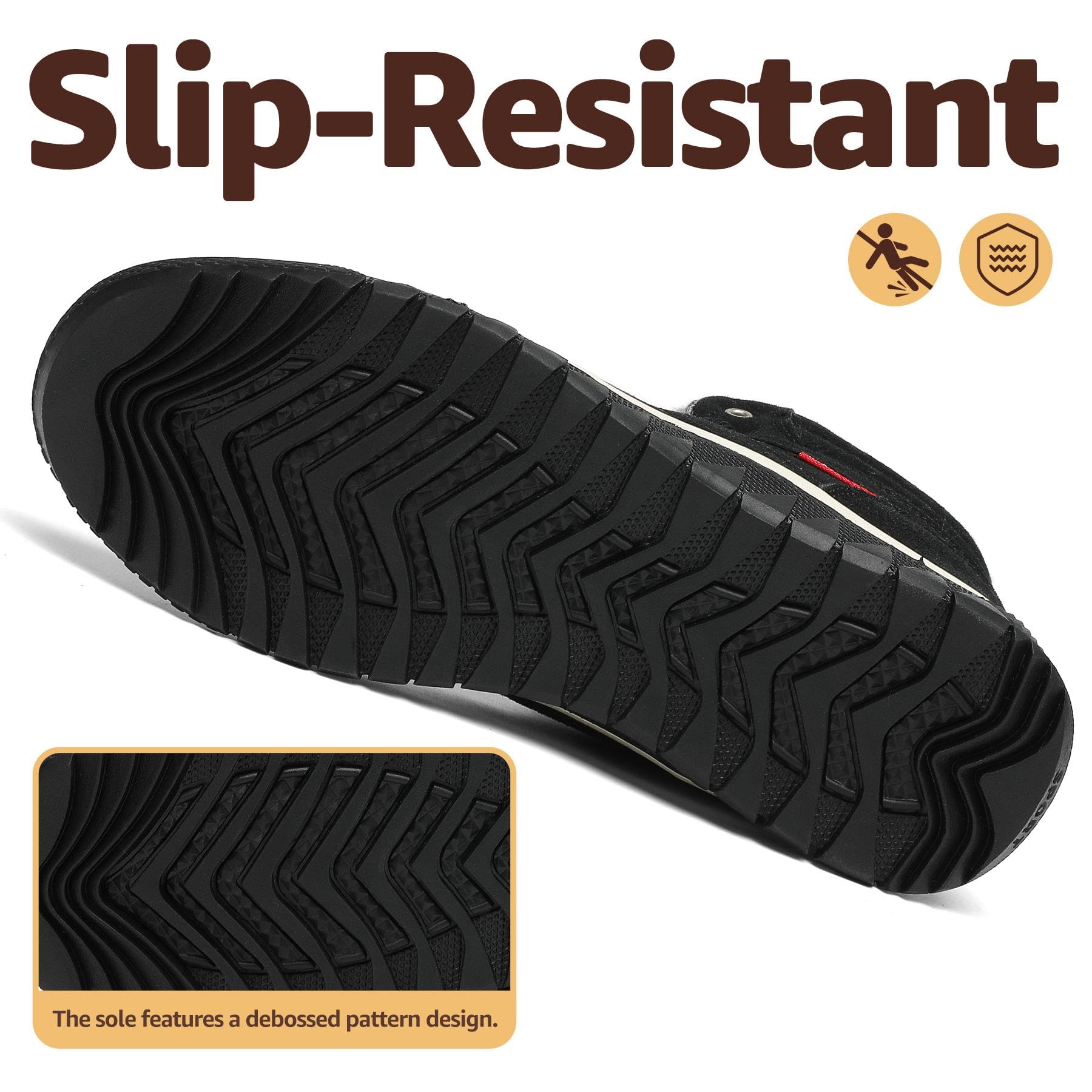 Mishansha Herren Damen Winterschuhe Warm Gefüttert Schneestiefel Winter Outdoor Boots Winterstiefel Schwarz 42 EU 7