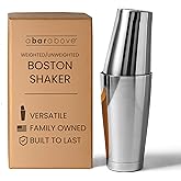 A Bar Above Professional Boston Shakers Set 18 oz Weighted Stainless Steel Cocktail Shaker Set for Bartenders, Premium 304 Steel Bar Shaker, Essential Bartending Tools for Mixing Drinks