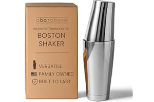 A Bar Above Professional Boston Shakers Set - 18oz Weighted & Unweighted Cocktail Shaker Set For Bartenders - Pro Bar Shaker 