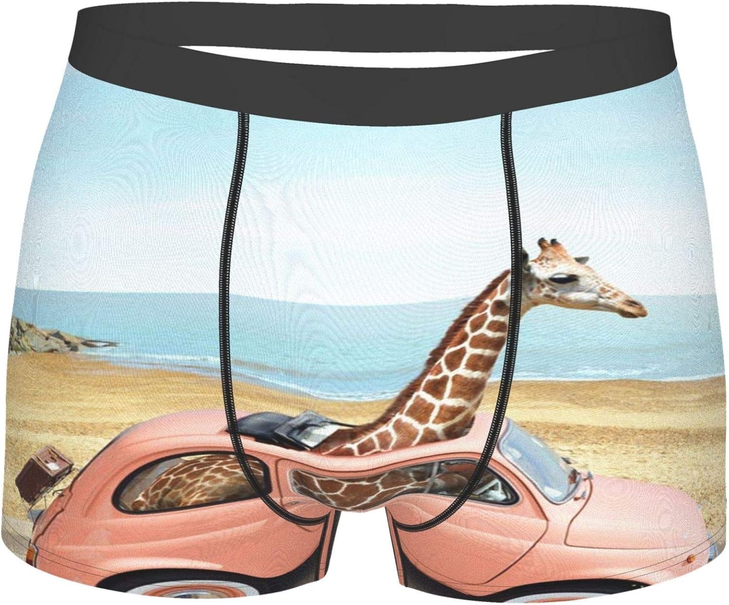 Giraffe in the car Modern travel Men's Boxer Briefs Soft Breathable