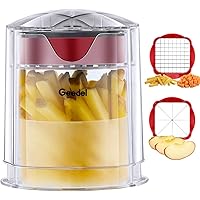 Geedel French Fry Cutter Apple Cutter, Easy to Clean Potato Cutter, Ultra Blades Dishwasher Safe Fry Cutter Apple Slicer…