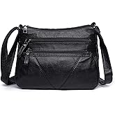 WITERY Crossboby Bag for Women - Soft PU Leather Multi-Pocket Shoulder Handbags Pocketbooks Medium Sized Bag Small Purses