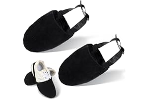 HJZHII 1 Pairs Bowling Shoe Slide, Black Bowling Shoe Cover Stretchable Universal Sole Slide Covers with Elastic Band Bowling Accessories for Men Women Bowler Playing Ball and Dancing