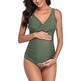 SUMMERSUNSHINE Maternity One Piece Swimwear Front Cross Pregnancy Swimsuit Bathing Suit Maternity Bikini