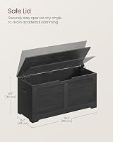 VASAGLE Shoe Bench with Storage Chest 40x100x46 cm Mottled Greige LSB061K02 view 5