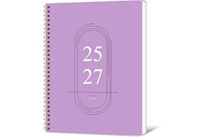 DOURA Monthly Planner 2025-2027 Hardcover with Calendar planner from July 2025- June 2027,Monthly Goals,Tasks,Notes,Priorities & Reminders, 11" x 9", 24 Months for School Office Home Planning, Purple