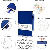 feela A5 Hardcover Notebooks 3 Pack with 3 Black Gel Pens Navy 128 Pages view 2