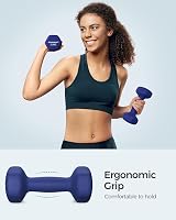 SONGMICS Set of 2 Dumbbells 2.5 kg Neoprene Coated Hex Pair Blue SYL65BU view 3