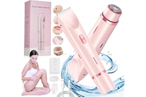 GDSAFS Glow Aura Womens Shaver, GlowShave - 2 in 1 Women's Body Shaver, Glow Aura Shaver, Dual Head Shaver Women, IPX7 Waterproof Electric Bikini Trimmer for Women (Pink)