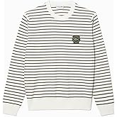 Lacoste Mens Badge Striped Cotton Sweater