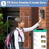 XTU Wireless WiFi Video Doorbell Camera 2K HD Battery PIR Motion Night Vision view 3