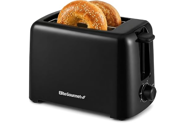 Elite Gourmet 2-Slice Cool Touch Toaster – 6 Browning Levels, Extra Wide 1.25” Slots for Bagels & Thick Bread, Cancel Functio