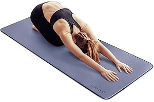 MICRODRY Deluxe Fitness Exercise Yoga Mat for Home & Gym, Extra Thick for High Impact Training, Multi Layered Skid Resistant Surface, Odor Neutralizing with Carrying Strap