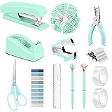 13 in 1 Green Office Supplies, Teal Desk
